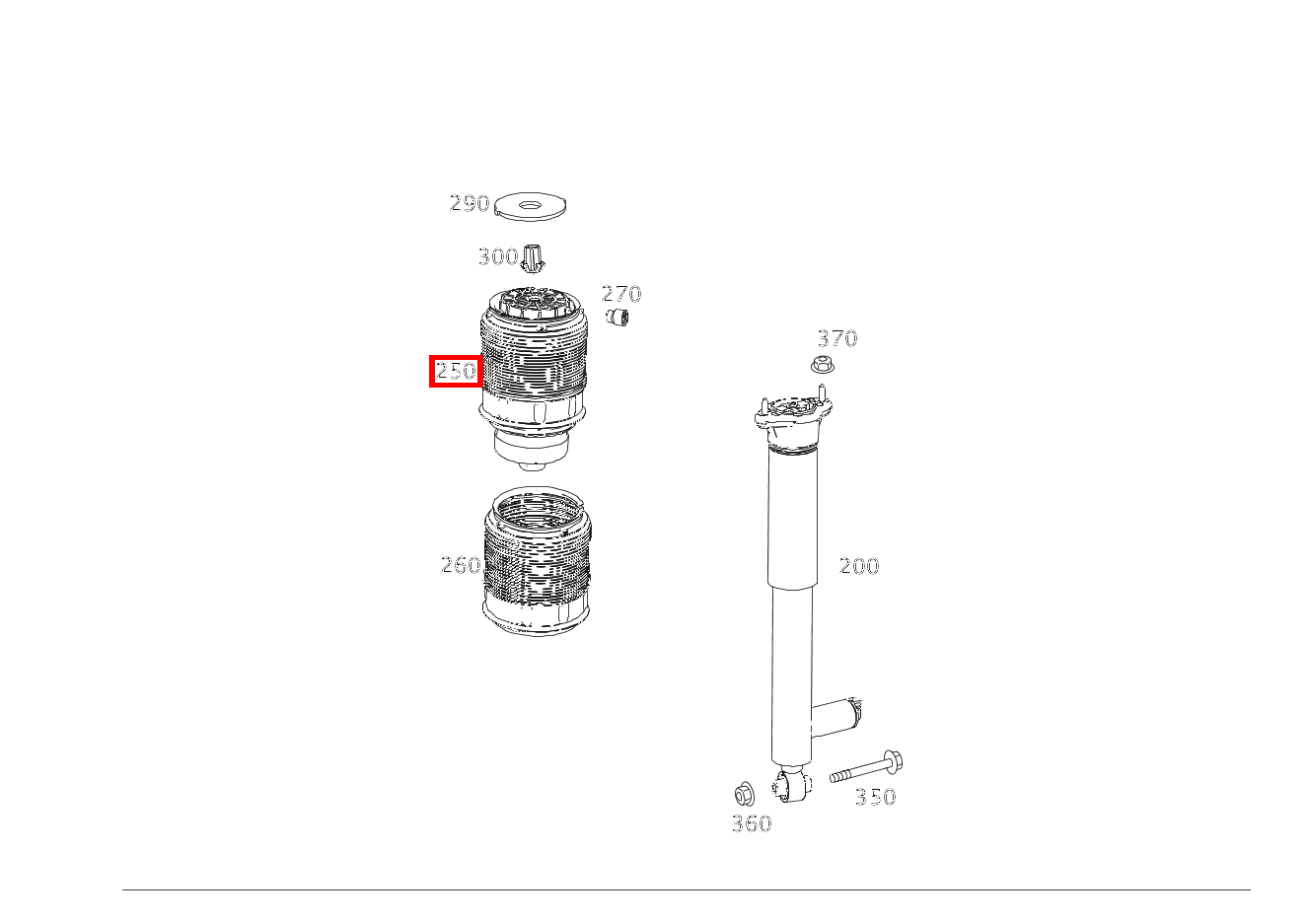 Luftfeder HINTEN LINKS E 220 CDI T-Modell 253 Luftfeder HINTEN LINKS E 220 CDI T-Modell 253