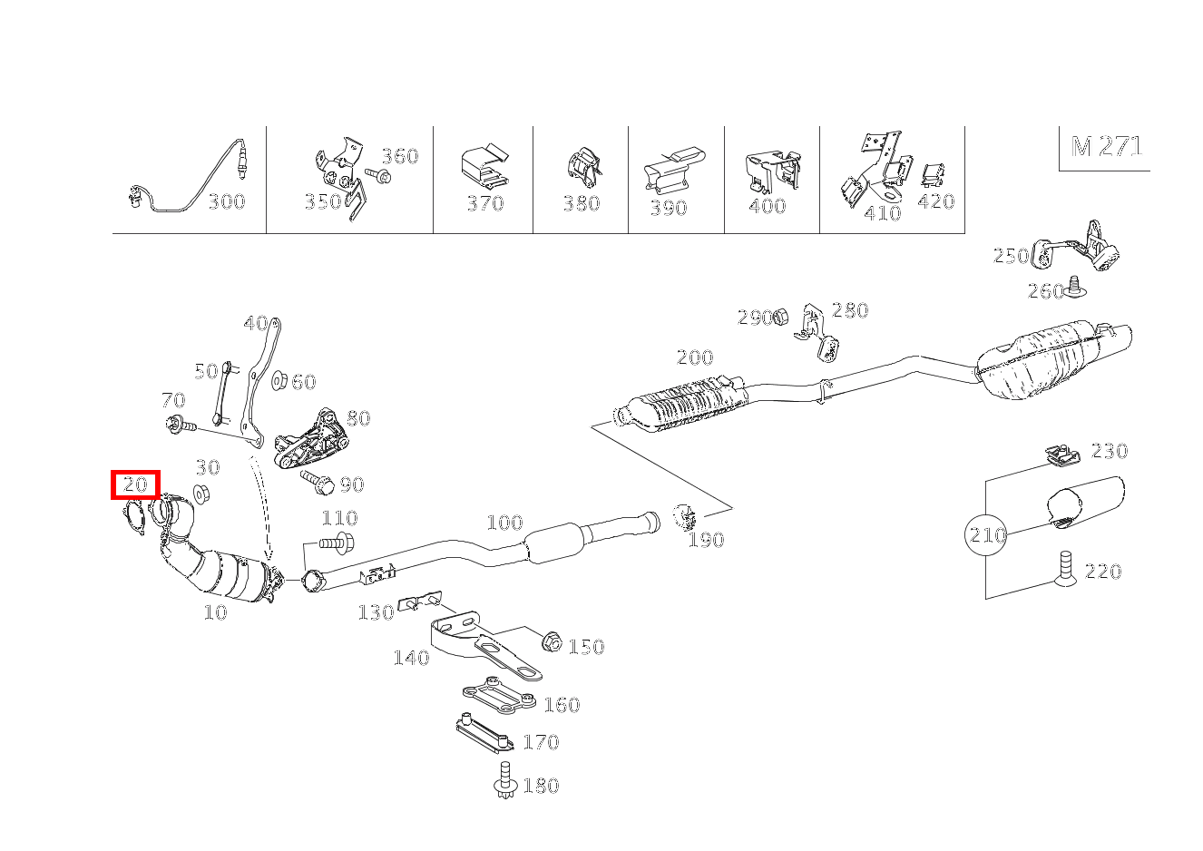 Flanschdichtung ABGASANLAGE AN ABGASTURBOLADER E200CGI BE CA 207