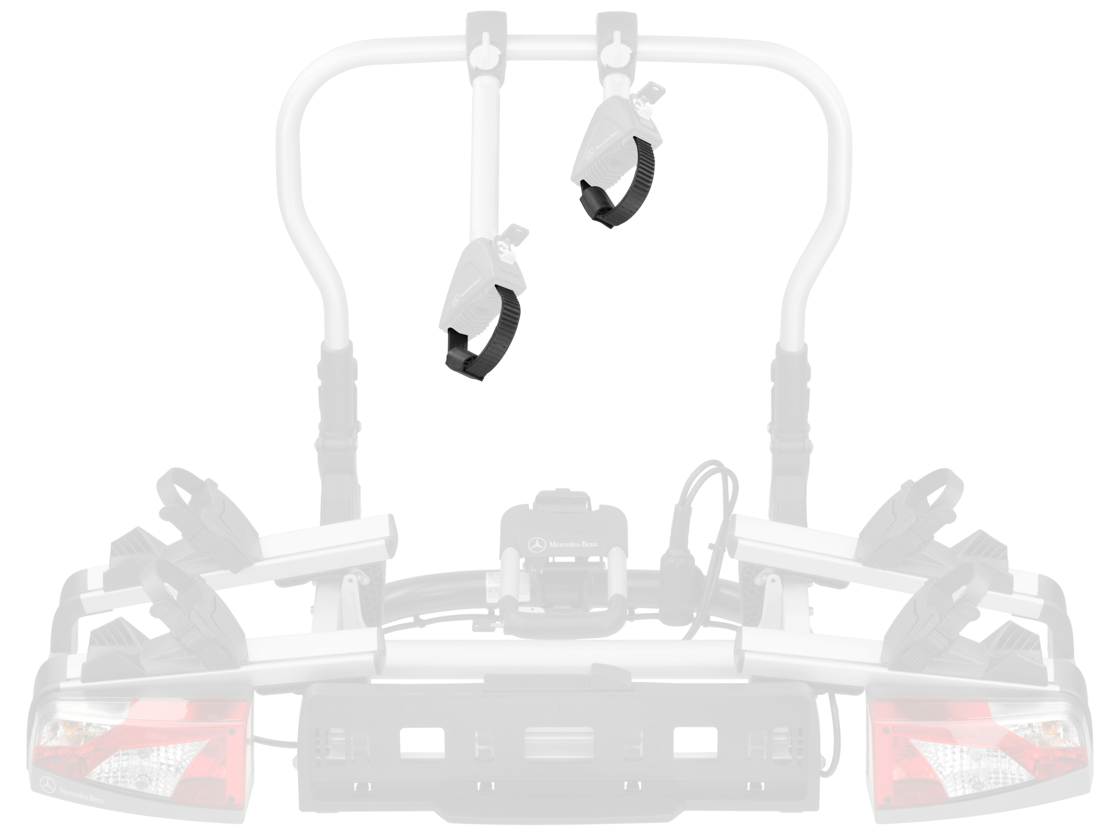 Heckfahrradträger, Spannband für Haltearme