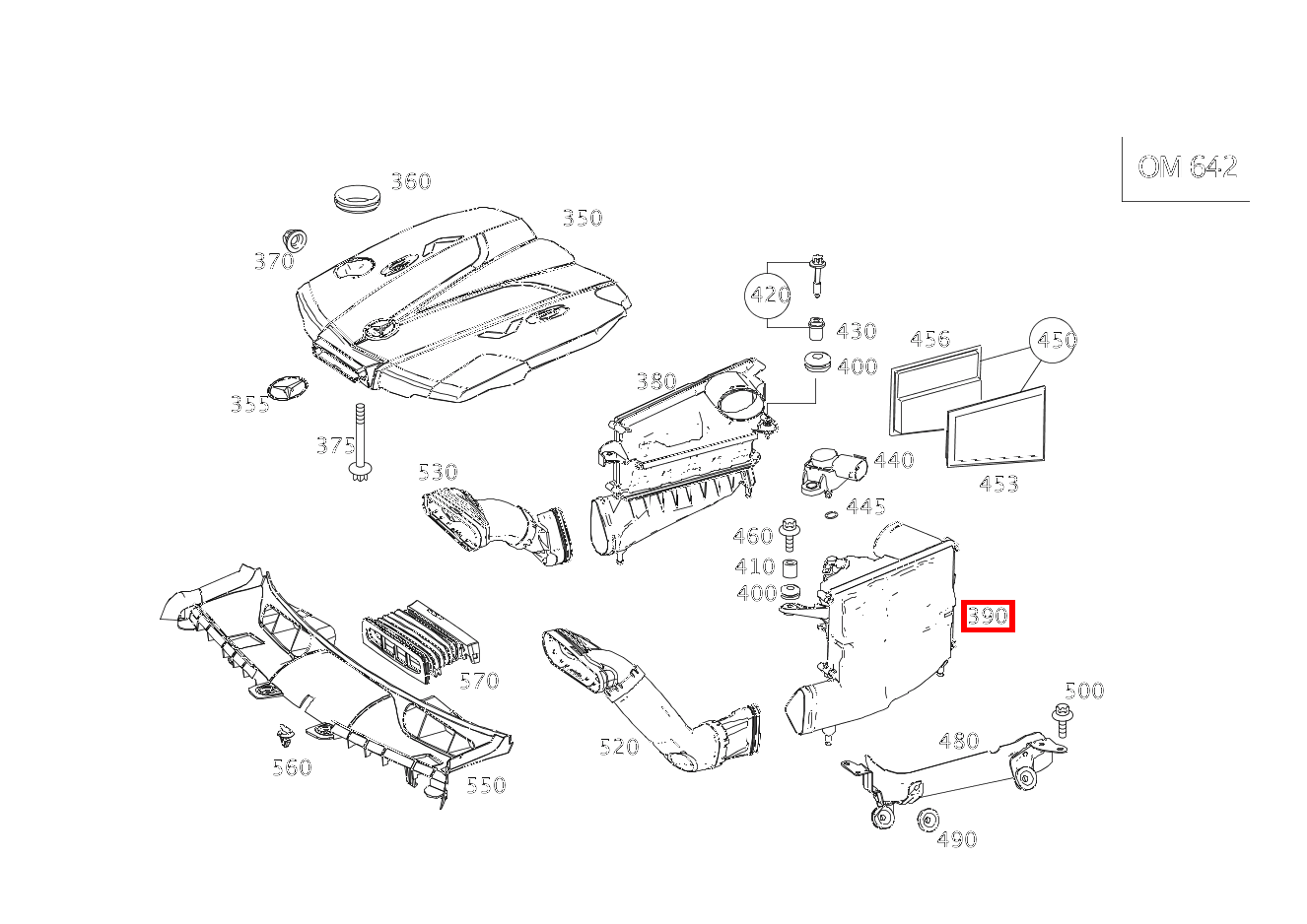 Luftfilter Luftfiltergehäuse links GLK320CDI 4M 204 Luftfilter Luftfiltergehäuse links GLK320CDI 4M 204