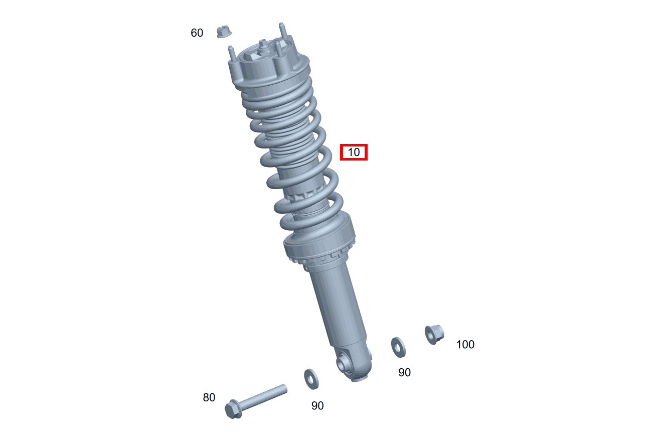 Federbein HINTEN RECHTS Mercedes-AMG GT R PRO 190