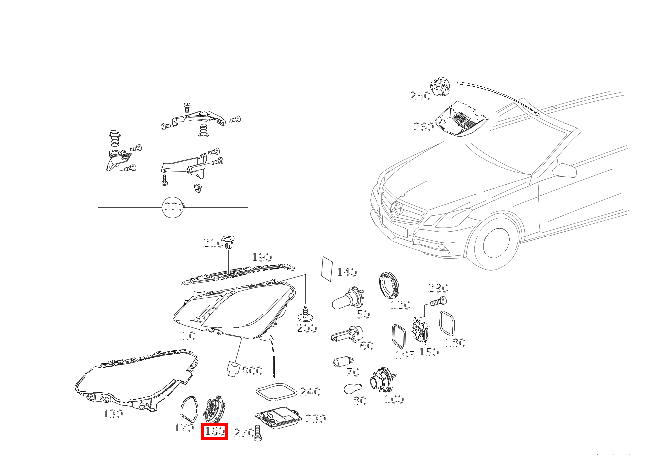 Lüfter INNEN LINKS E 500/550 CABR. 207