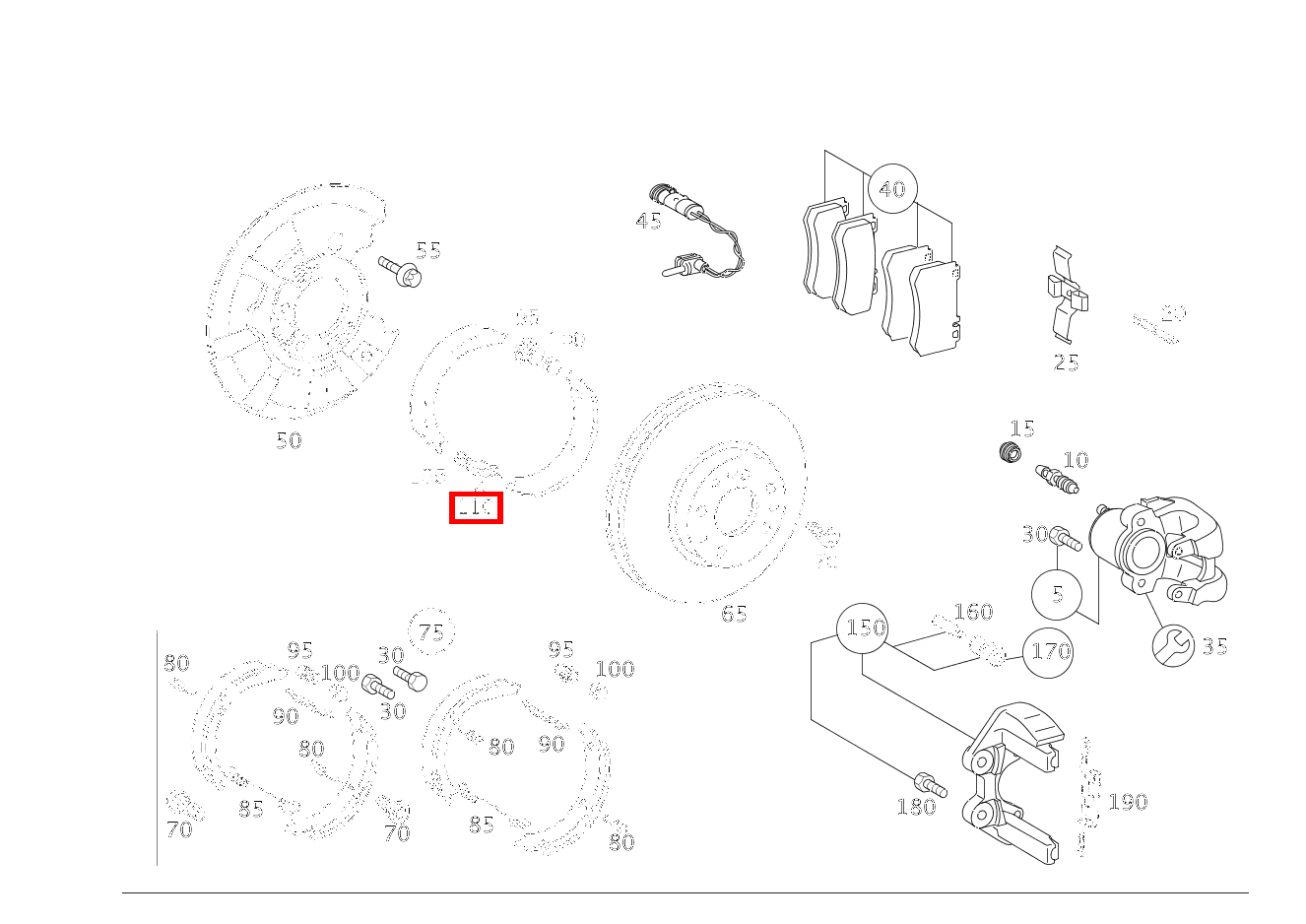 Zylinderstift BREMSBACKE AN DRUCKLASCHE S 350 L 4-MATIC 220