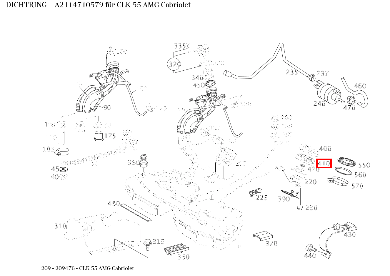 Dichtring CLK 55 AMG Cabriolet 209 Dichtring CLK 55 AMG Cabriolet 209