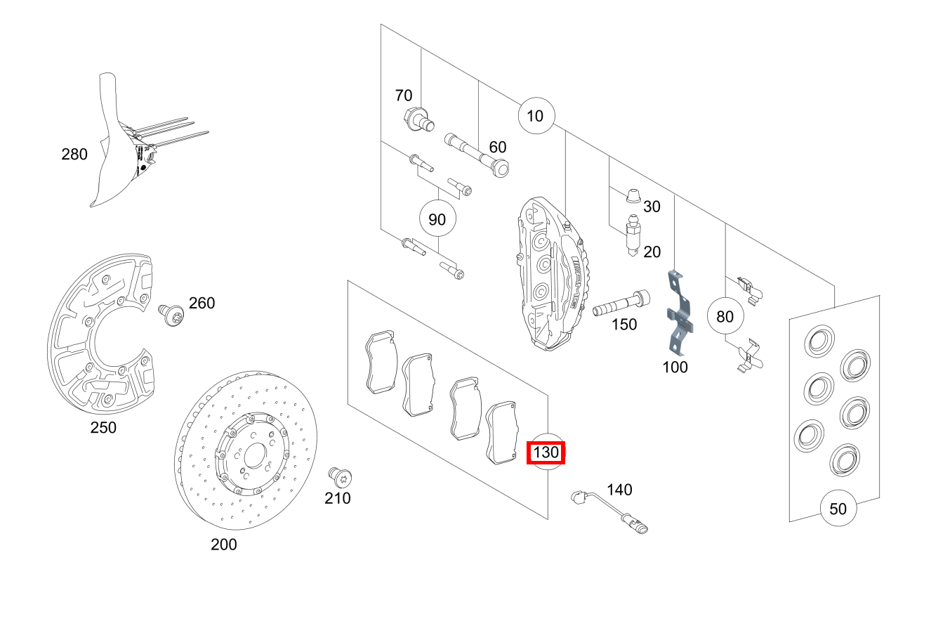 Teilesatz Bremsbelag Teilesatz Mercedes-AMG GT 53 4MATIC+ 290