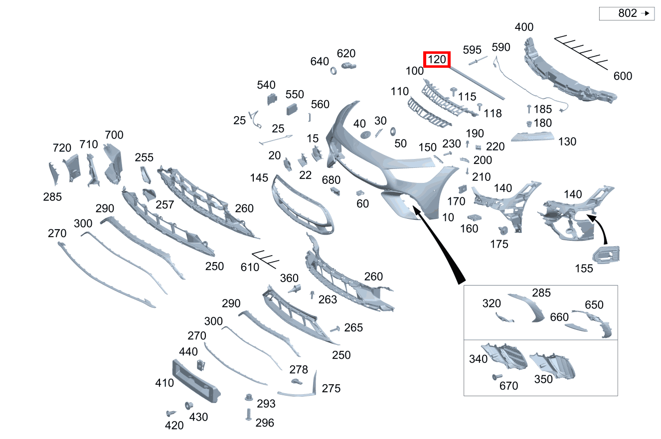 DICHTUNG VORBAU Grundträger Mitte oben Mercedes-AMG GT 63 S E PERFORMANCE 290 DICHTUNG VORBAU Grundträger Mitte oben Mercedes-AMG GT 63 S E PERFORMANCE 290