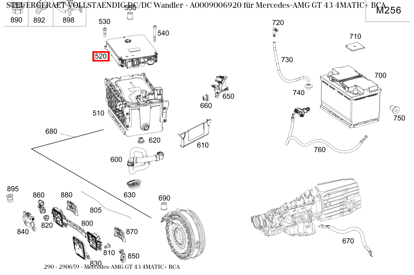Steuergerät vollständig DC/DC Wandler Mercedes-AMG GT 43 4MATIC+ BCA 290