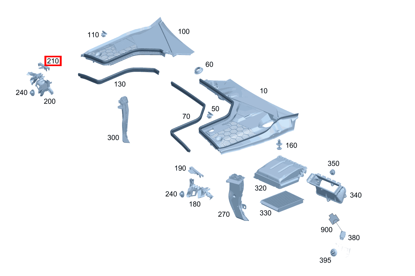 DICHTUNG LUFTKANAL Oben rechts CLK 320 COUPE 209