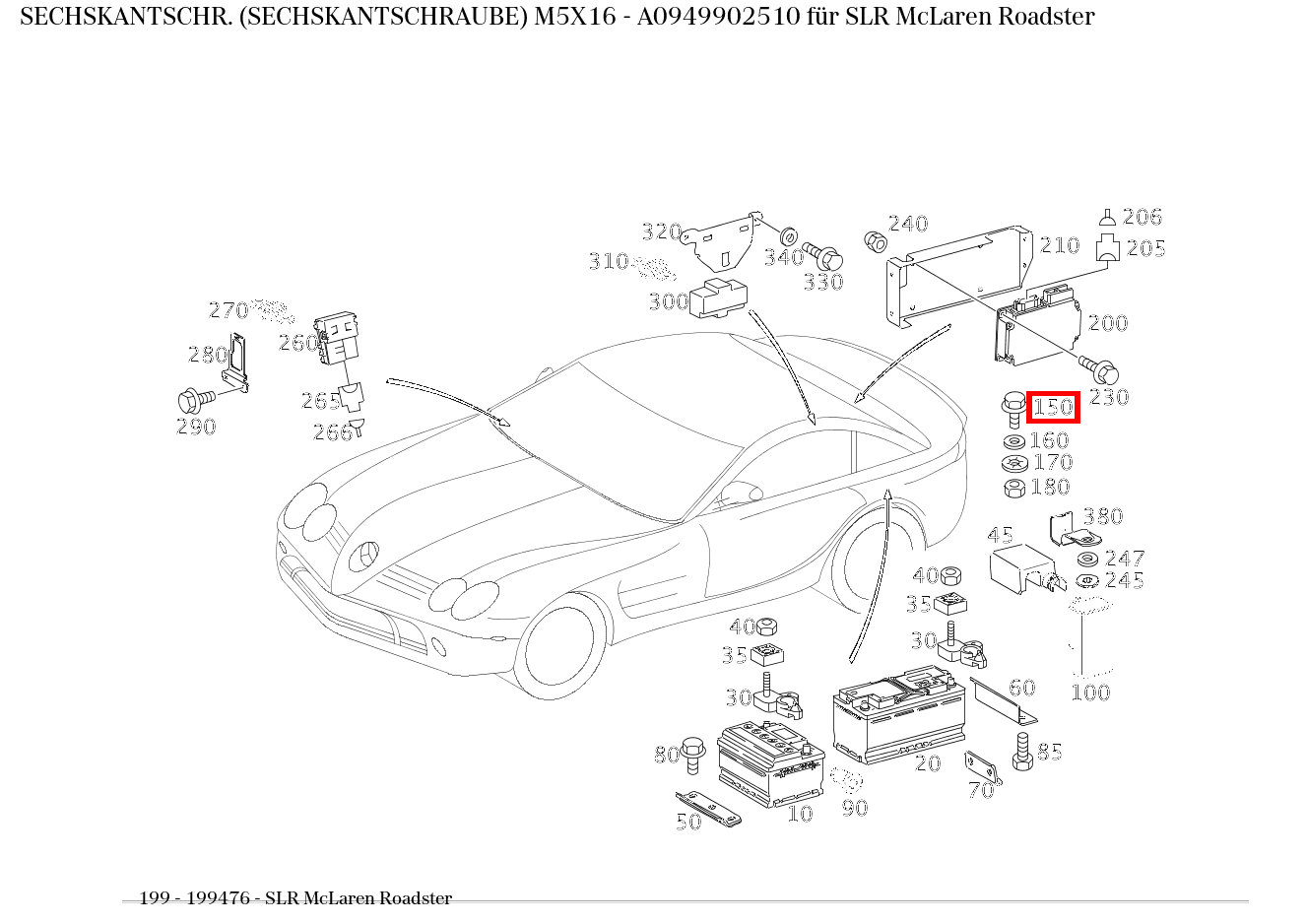 Sechskantschraube M5X16 SLR McLaren Roadster 199