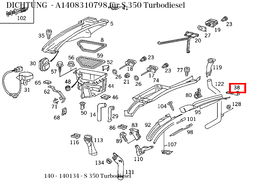 ABDICHTUNG S 350 Turbodiesel 140 ABDICHTUNG S 350 Turbodiesel 140