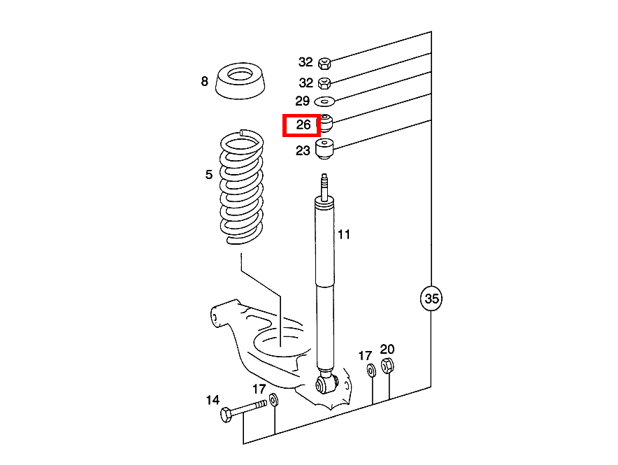 Gummipuffer STOSSDAEMPFER AN RAHMEN 190 D 2.5 Turbo 201
