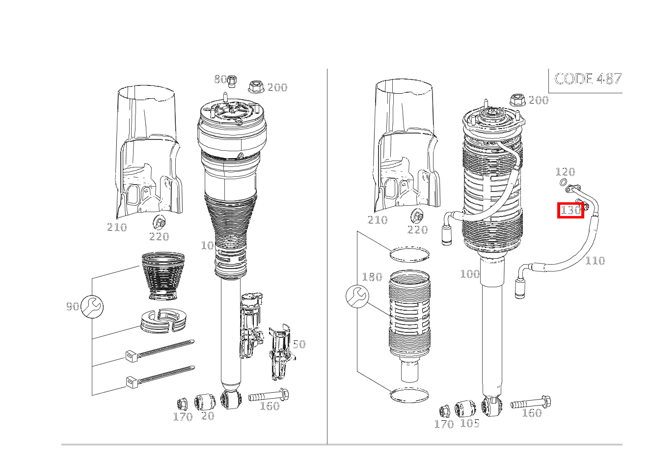 Sechsrundschraube DRUCKLEITUNG RECHTS AN FEDERBEIN; M8X20 S 560 Limousine lang BCA 222 Sechsrundschraube DRUCKLEITUNG RECHTS AN FEDERBEIN; M8X20 S 560 Limousine lang BCA 222