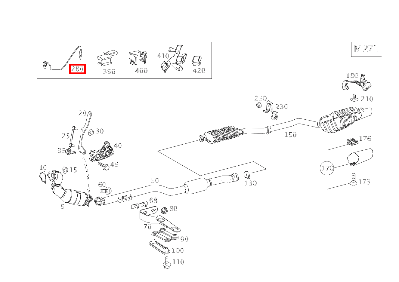 Lambdasonde REGELSONDE VOR KATALYSATOR C180 BLUE EFF C 204