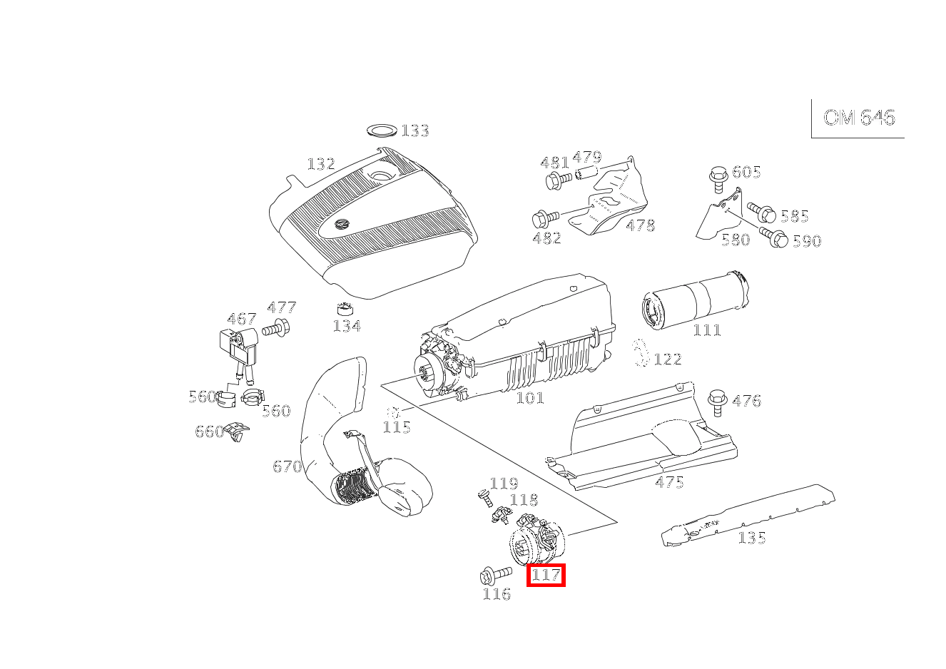LUFTMASS.MESSER AN LUFTFILTERGEHAEUSE C 220 d T-Modell 205 LUFTMASS.MESSER AN LUFTFILTERGEHAEUSE C 220 d T-Modell 205