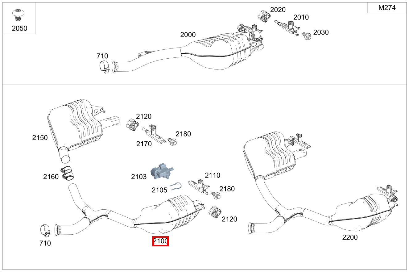 ABGASLEITUNG HINTEN Hinten links C 300 T-Modell BCA 205