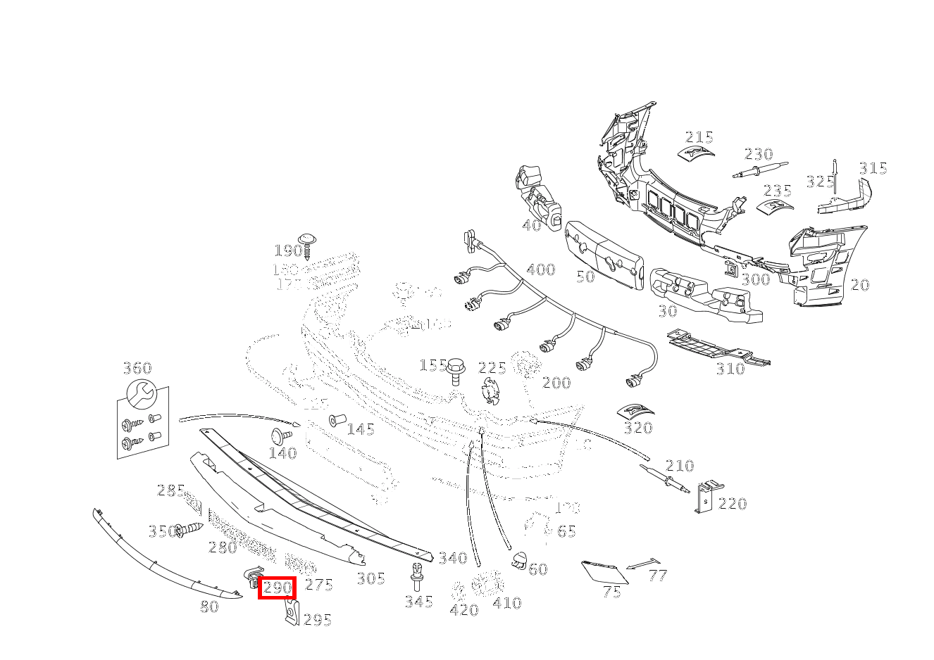 HALTECLIP Lufteinlass CLK 63 AMG Cabriolet 209