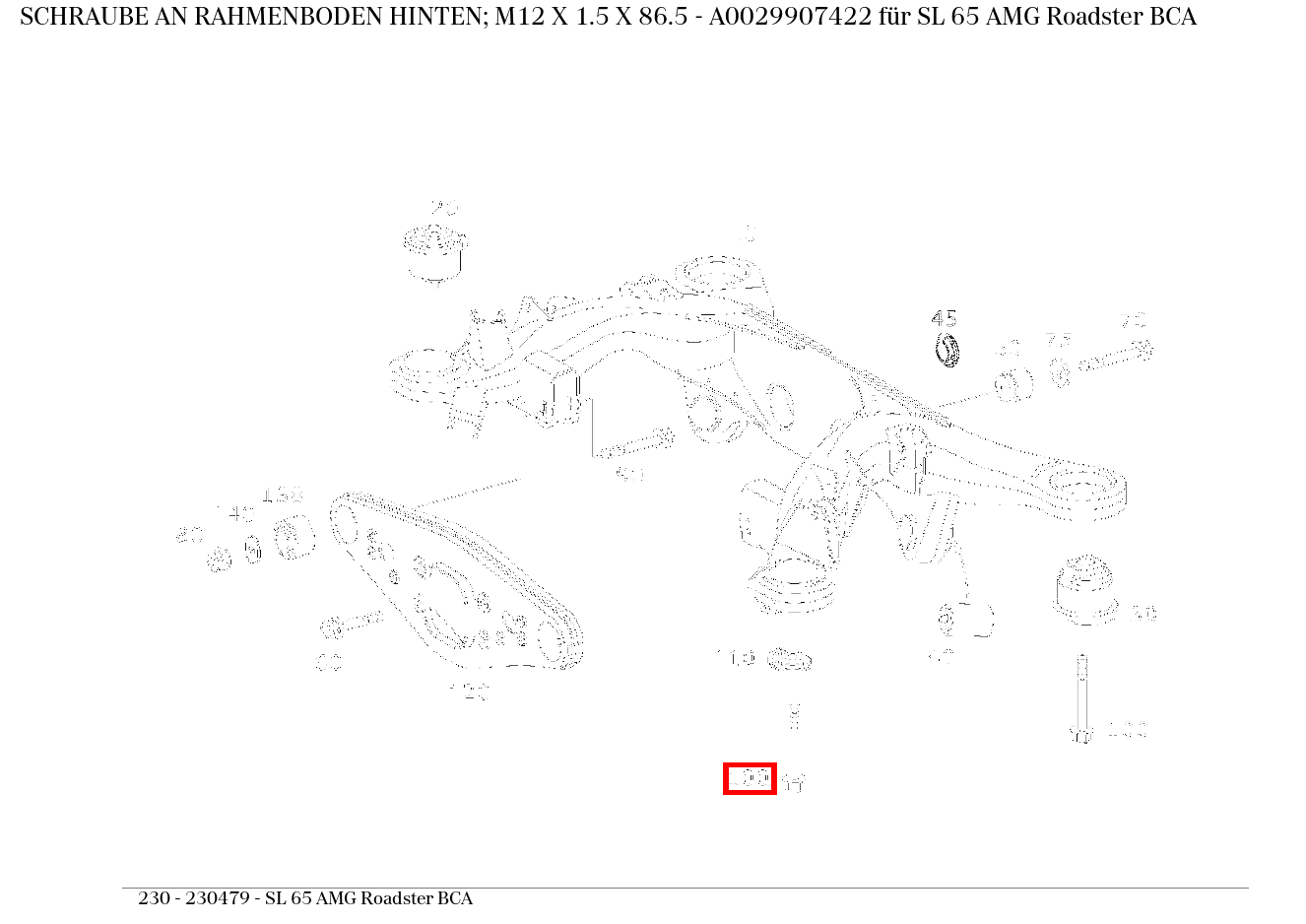 Schraube AN RAHMENBODEN HINTEN; M12 X 1.5 X 86.5 für E 211, S 220 