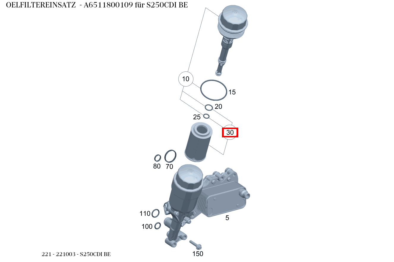 Ölfiltereinsatz S250CDI BE 221 Ölfiltereinsatz S250CDI BE 221