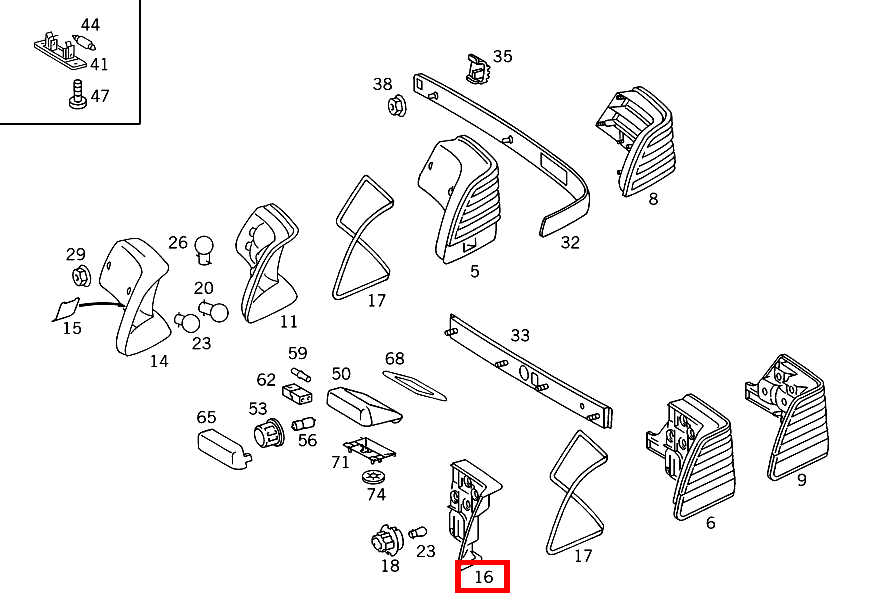 Lampenträger RECHTS S 350 Turbodiesel 140 Lampenträger RECHTS S 350 Turbodiesel 140