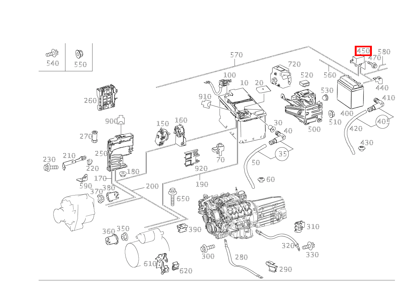 Relais STUETZBATTERIE E350CGI BE 207