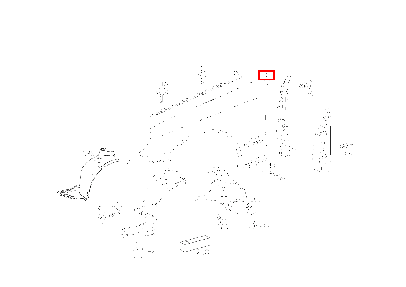 Kotflügel Vorne RECHTS CLC 350 Sportcoupé 203