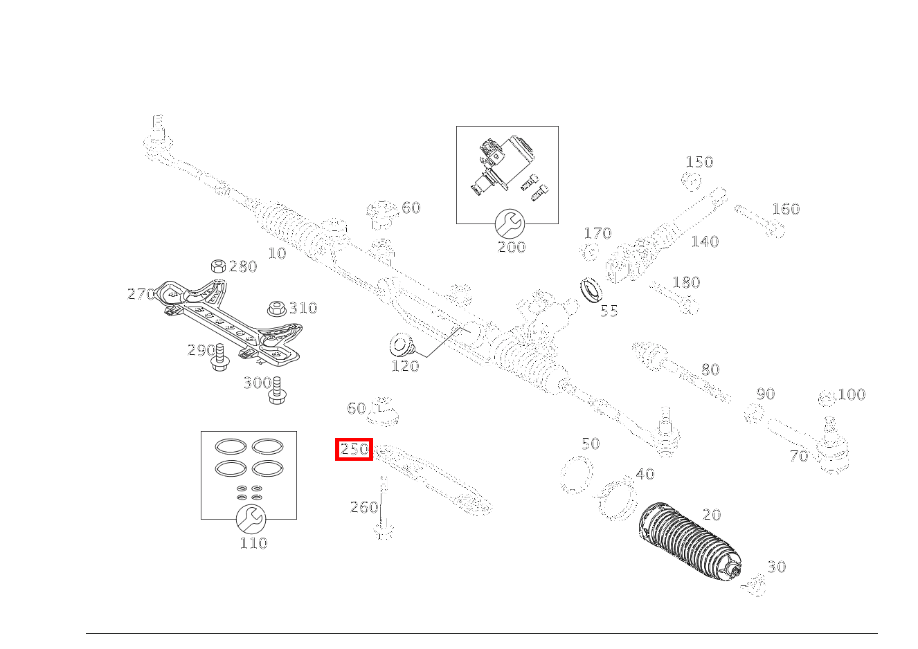 Platte LENKUNG AN QUERTRAEGER E 200 T-Limousine 210