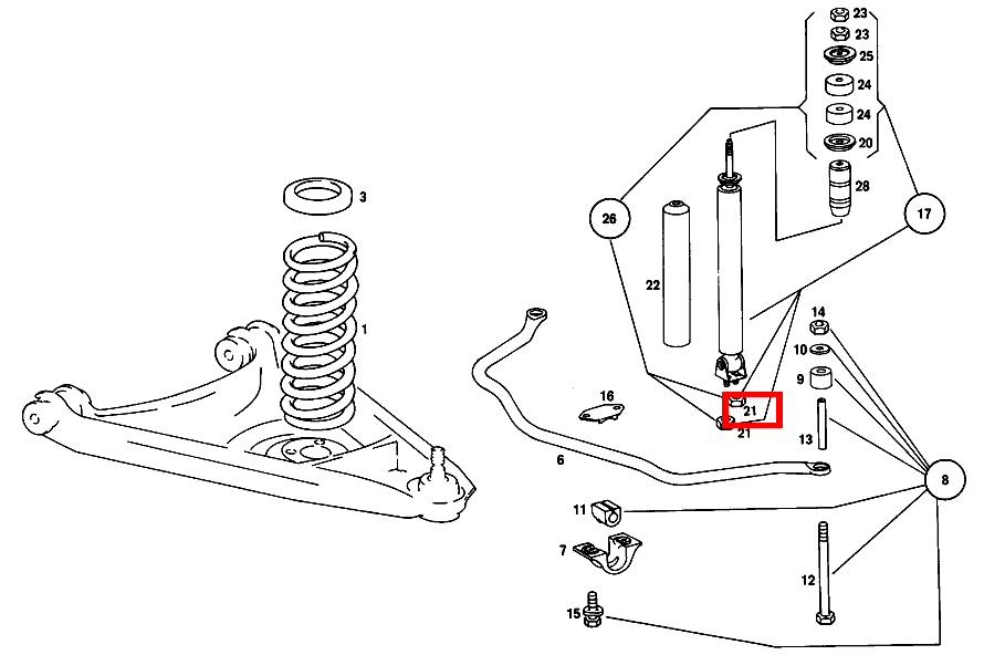 Sechskantmutter STOSSDAEMPFER AN VORDERACHSE; M8 200 D 115 Sechskantmutter STOSSDAEMPFER AN VORDERACHSE; M8 200 D 115