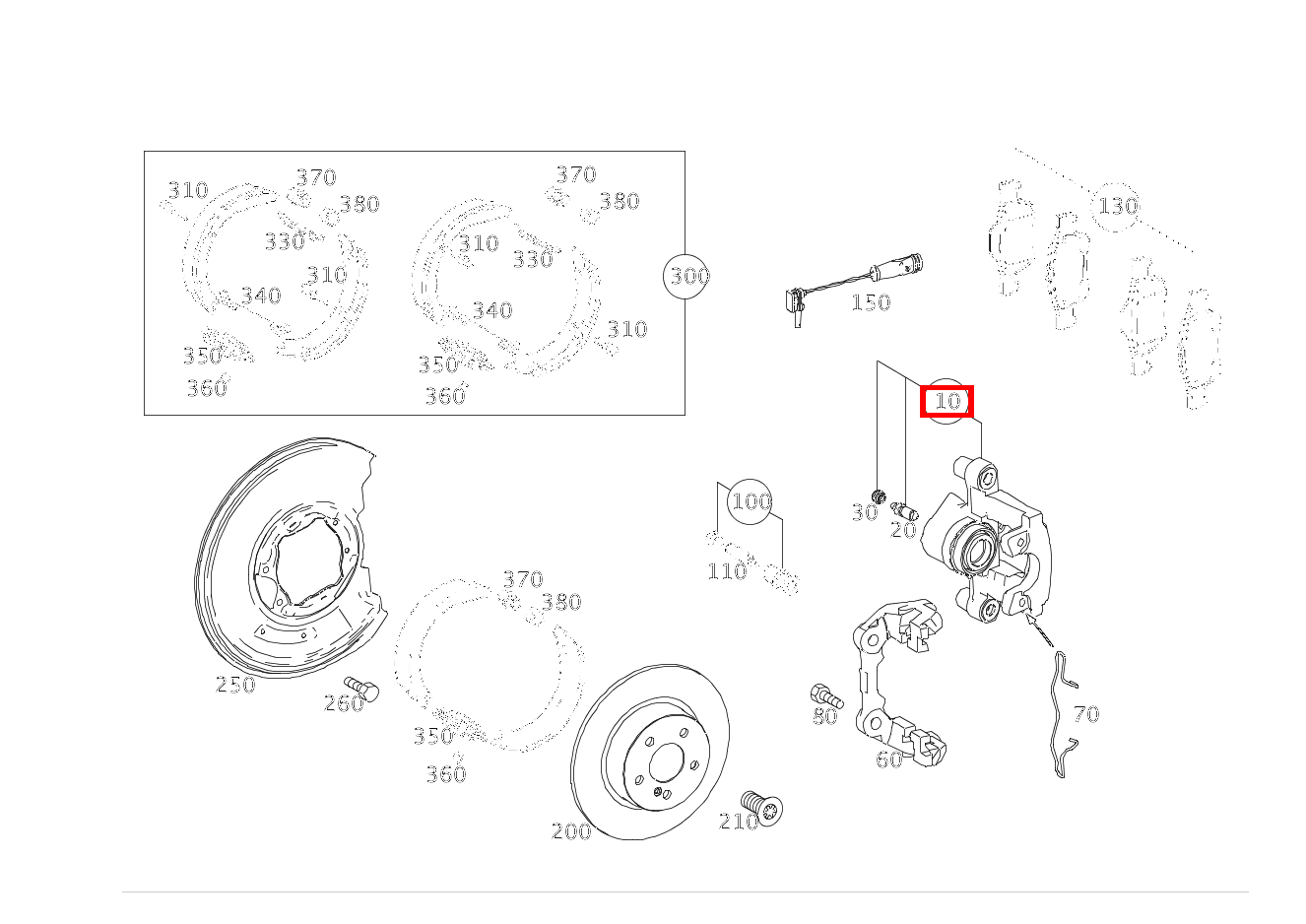 Bremssattel TEILESATZ RECHTS E200CGI BE CA 207 Bremssattel TEILESATZ RECHTS E200CGI BE CA 207