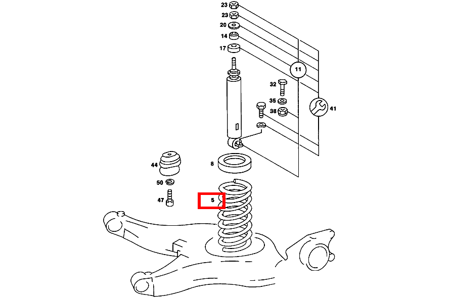 Hinterfeder NACH BEDARF 560 SL 107