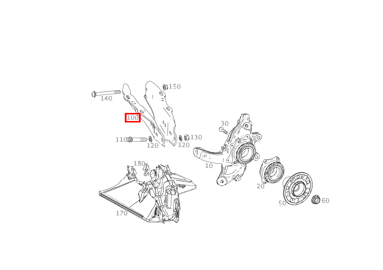 Federlenker AN RADTRAEGER RECHTS Mercedes-AMG S 63 4MATIC Coupé 221