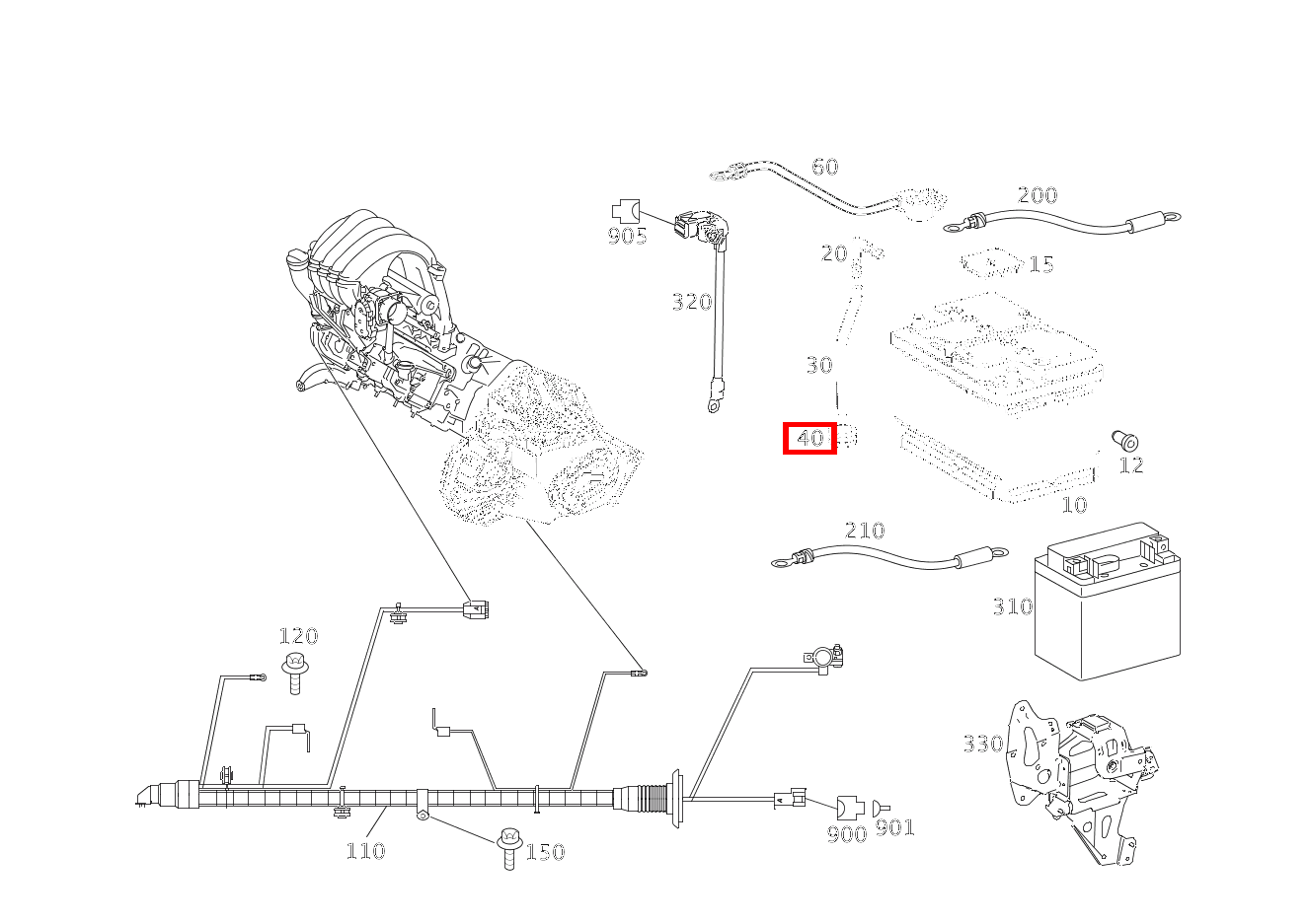 Durchführungstülle BATTERIEENTLUEFTUNGSSCHLAUCH DURCH FUSSBODEN B 200 Turbo Sports Tourer 245