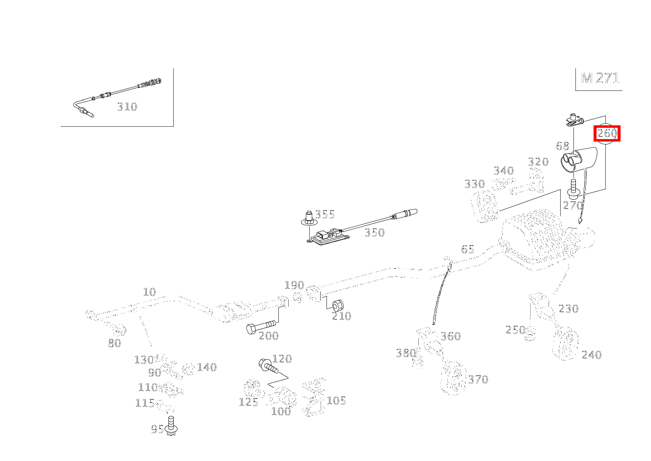 Befestigungsteile BEFESTIGUNG ENDSTUECK E 200 T-Limousine 210