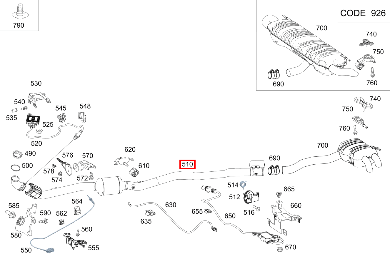 Abgasanlage Vorne für C-Klasse 205 kaufen 