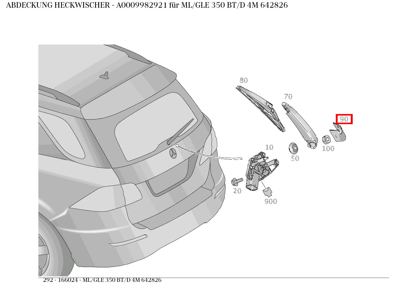 Abdeckung HECKWISCHER ML/GLE 350 BT/D 4M 642826 292 Abdeckung HECKWISCHER ML/GLE 350 BT/D 4M 642826 292