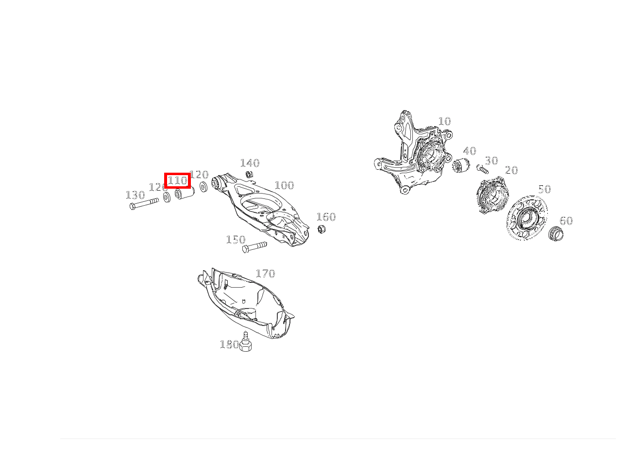 Gummilager RECHTS SLK55 AMG 172