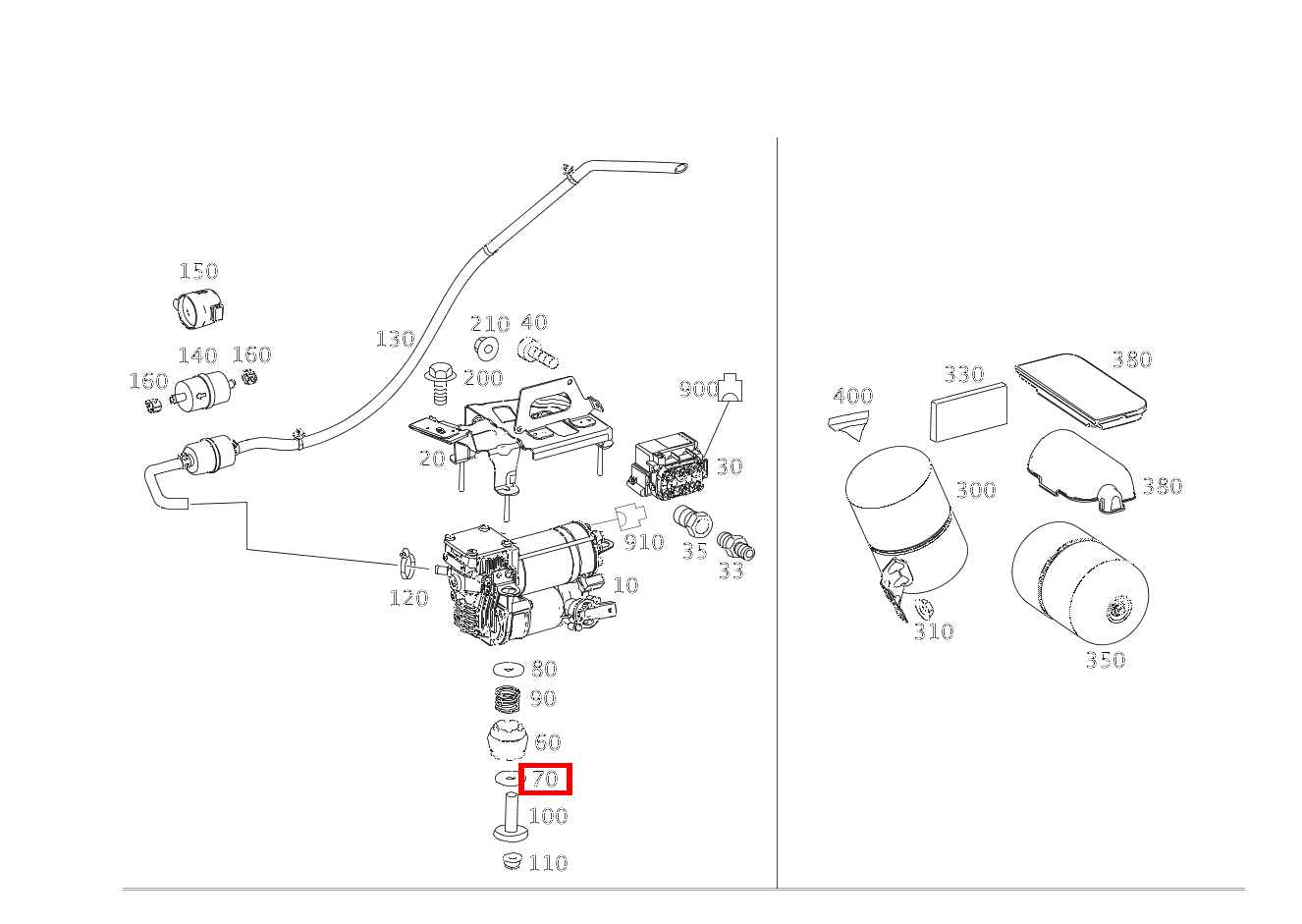 PUFFER MIT DURCHGANGSLOCH KOMPRESSOR AN HALTER Mercedes-AMG GLE 63 S 4MATIC Coupé 292