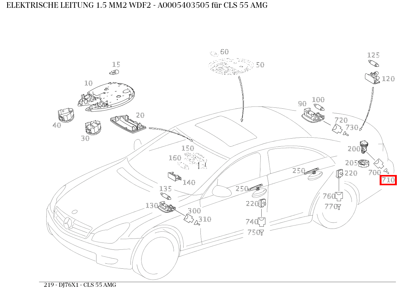 Elektrische Leitung 1.5 MM2 WDF2 CLS 55 AMG 219
