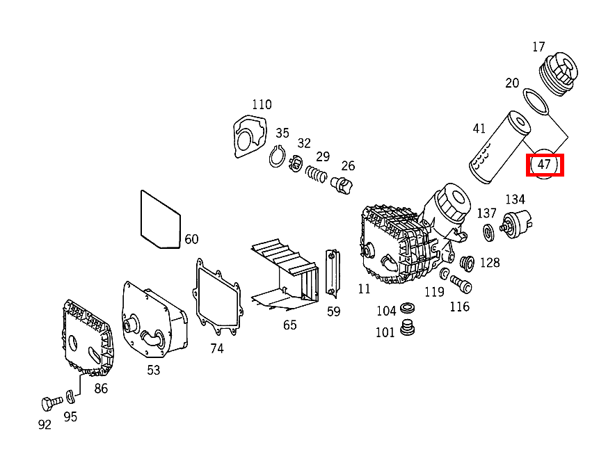 Teilesatz Filtereinsatz E 36 AMG 124