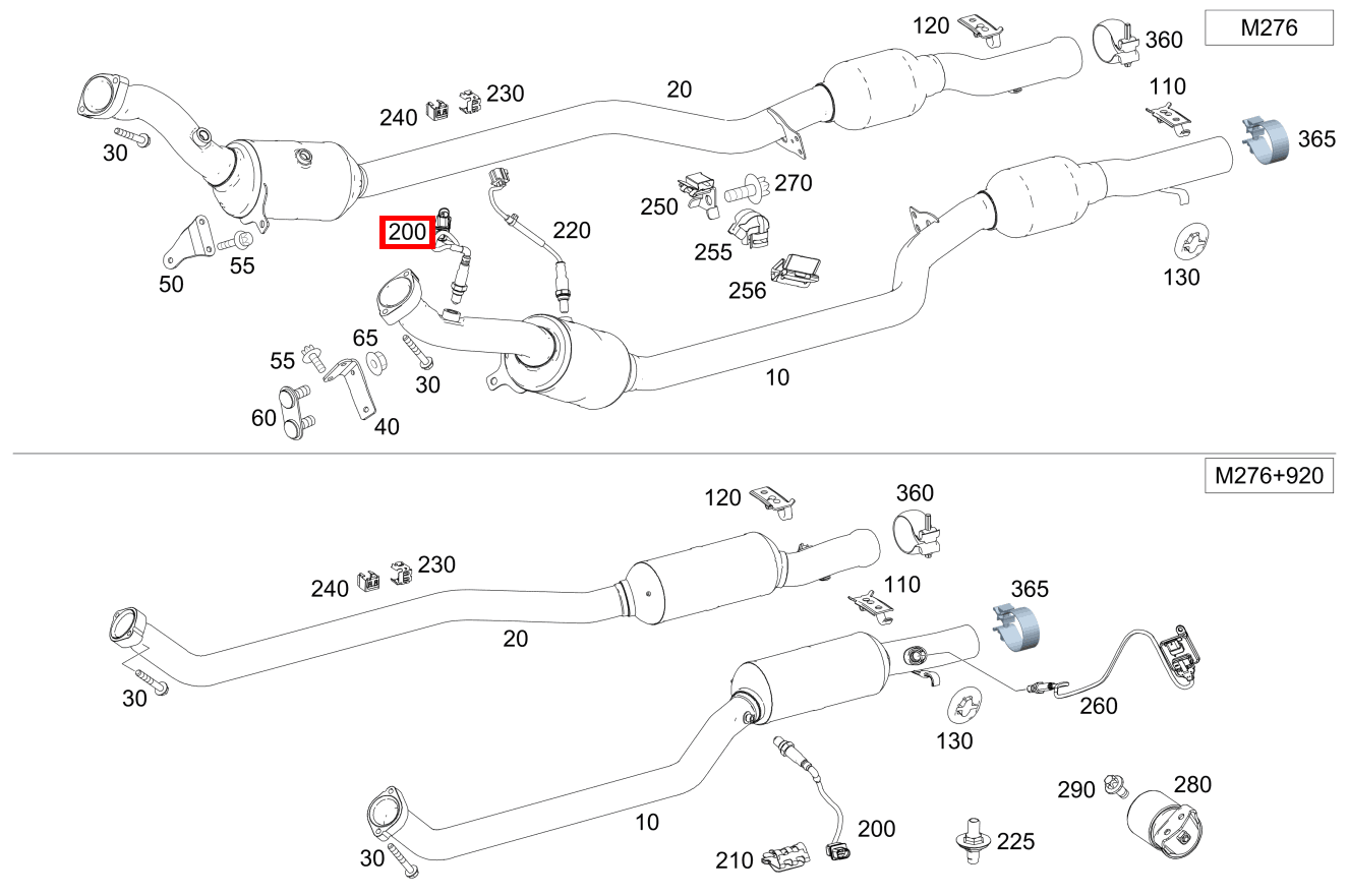 Temperatursensor Abgastemperatursensor vor Katalysator B16 S 350 DE 4MATIC Limousine lang 221 Temperatursensor Abgastemperatursensor vor Katalysator B16 S 350 DE 4MATIC Limousine lang 221
