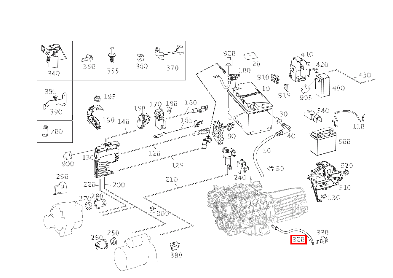 Masseleitung VOM GETRIEBE ZUR KAROSSERIE E200NGT BE 212