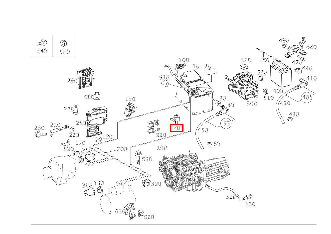 ABDECKUNG AUS KUNSTSTOFF Sicherung an Polklemme E250CDI CA 207