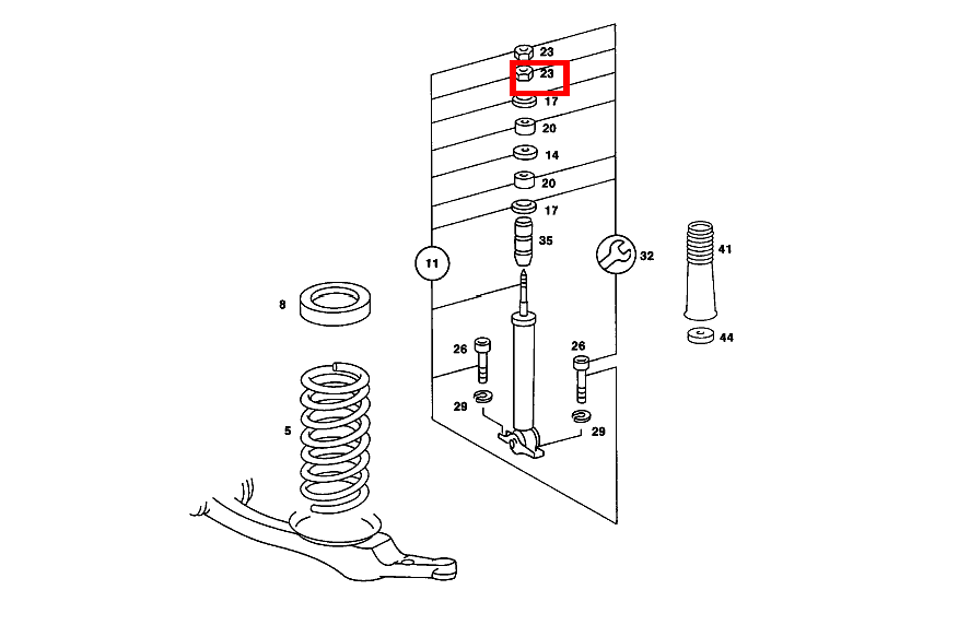Sechskantmutter STOSSDAEMPFER VORN AN RAHMEN; M10X1 230 TE 123 Sechskantmutter STOSSDAEMPFER VORN AN RAHMEN; M10X1 230 TE 123