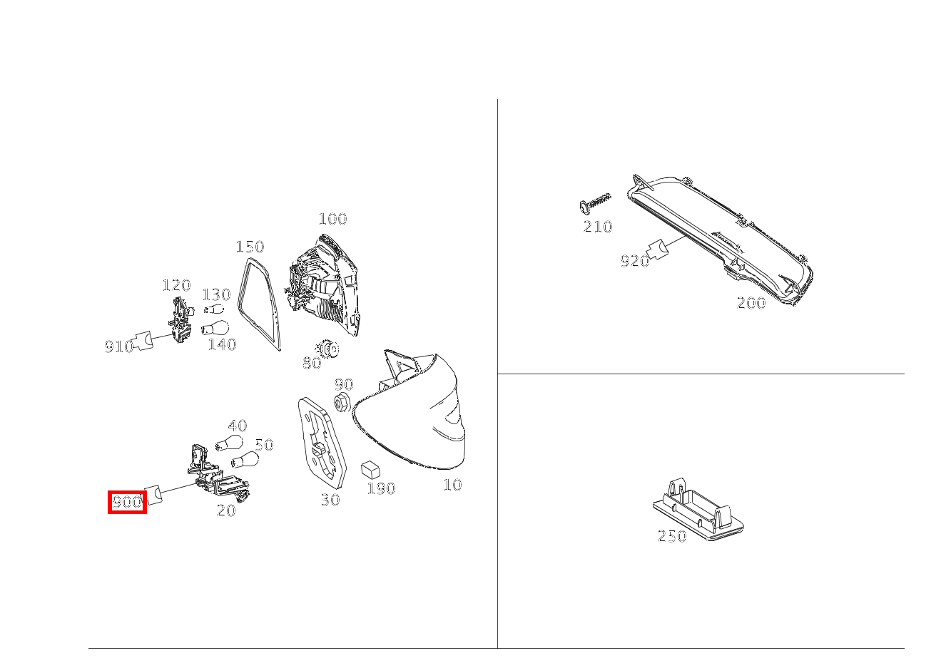 Kupplung, Mechanisch Heckleuchte an Kotflügel rechts E4; 6-PIN MQS B180 BE 246
