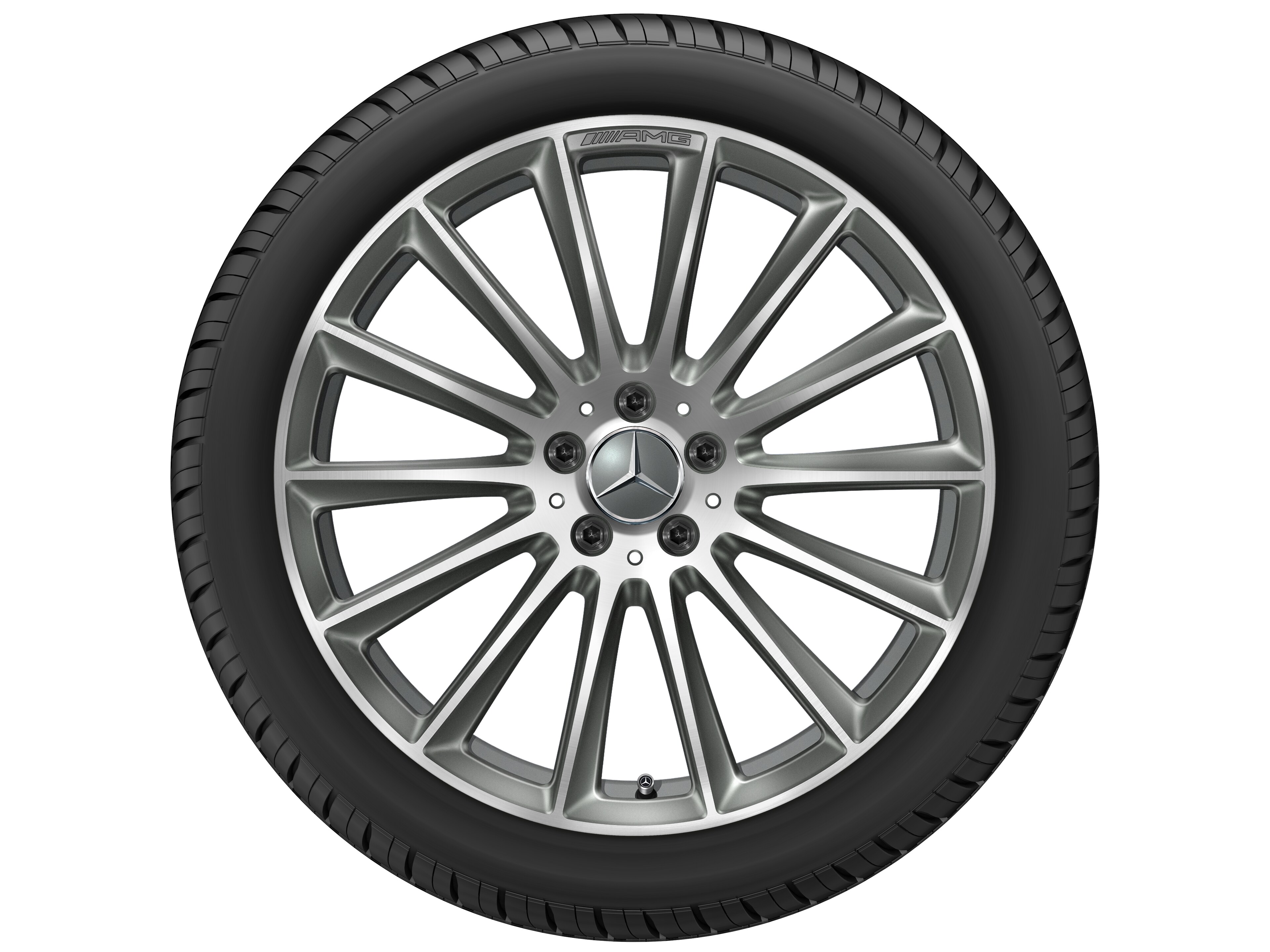 Mercedes-Benz - AMG Vielspeichen-Rad, 50,8 cm (20 Zoll) 9 J x 20 ET 34, titangrau, glanzgedreht