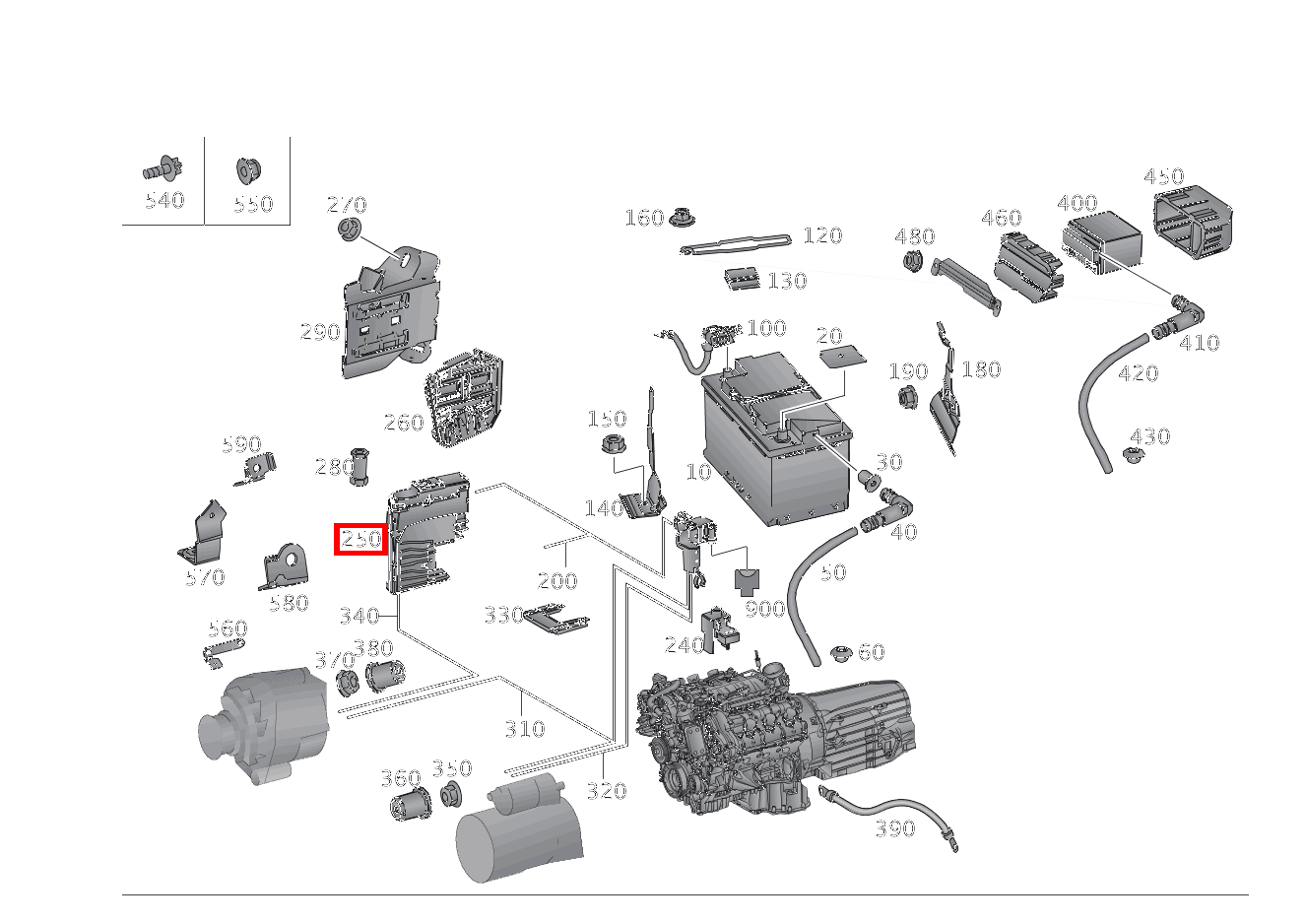 Sicherungsdose VORSICHERUNGSDOSE VORN DIREKTSTART, BATTERIE VORN F32 SLK350 BE 172