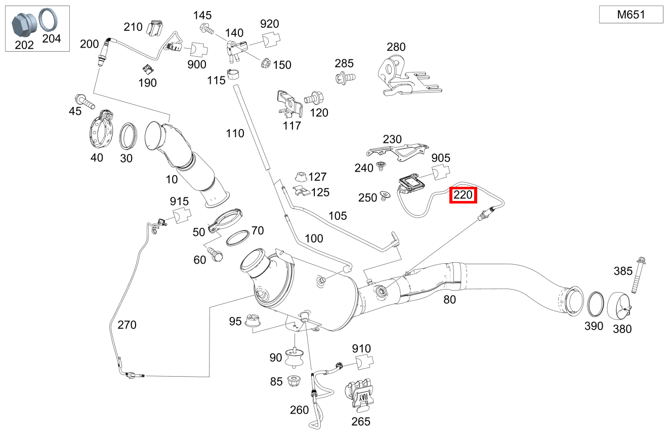 Nox-Sensor Katalysator ML 250 BT 166