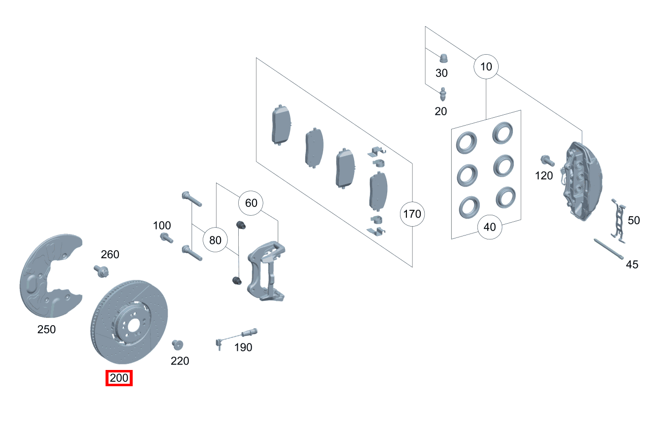 Bremsscheibe belüftet Vorn rechts GLE 450 d 4MATIC 167 Bremsscheibe belüftet Vorn rechts GLE 450 d 4MATIC 167