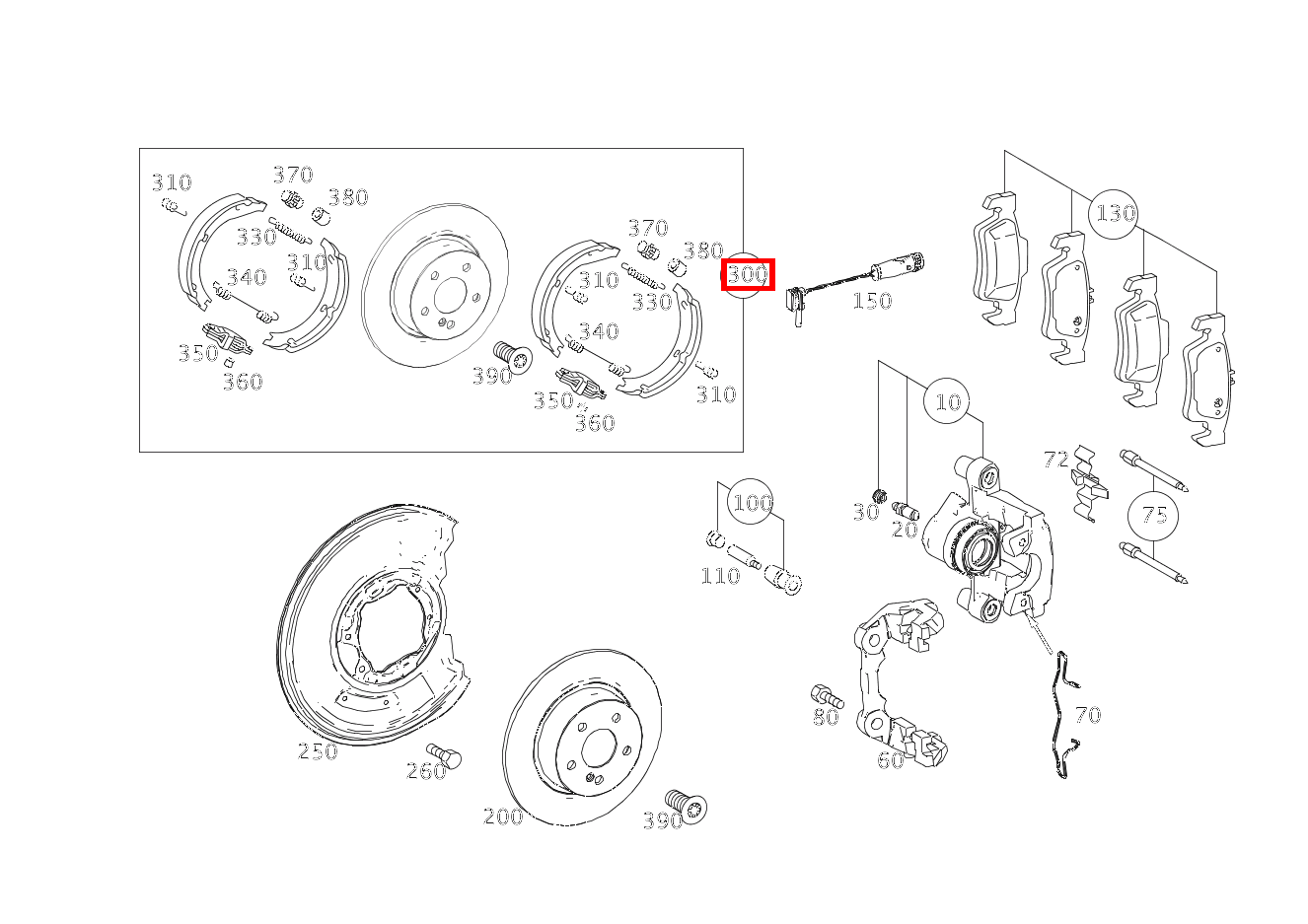 TEILESATZ BREMSBACKE TEILESATZ E 350 4MATIC Limousine BCA 212 TEILESATZ BREMSBACKE TEILESATZ E 350 4MATIC Limousine BCA 212