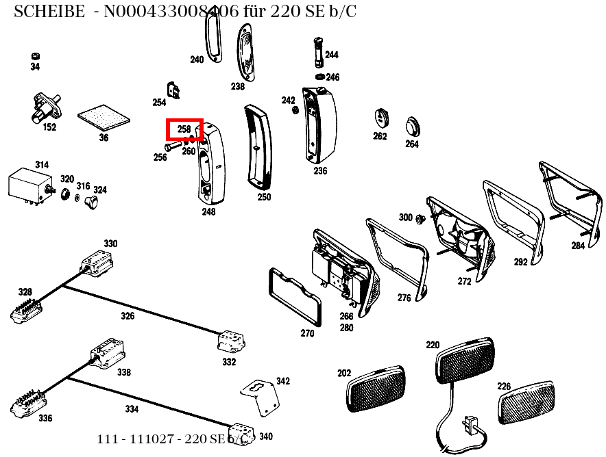 Scheibe 220 SE b/C 111 Scheibe 220 SE b/C 111