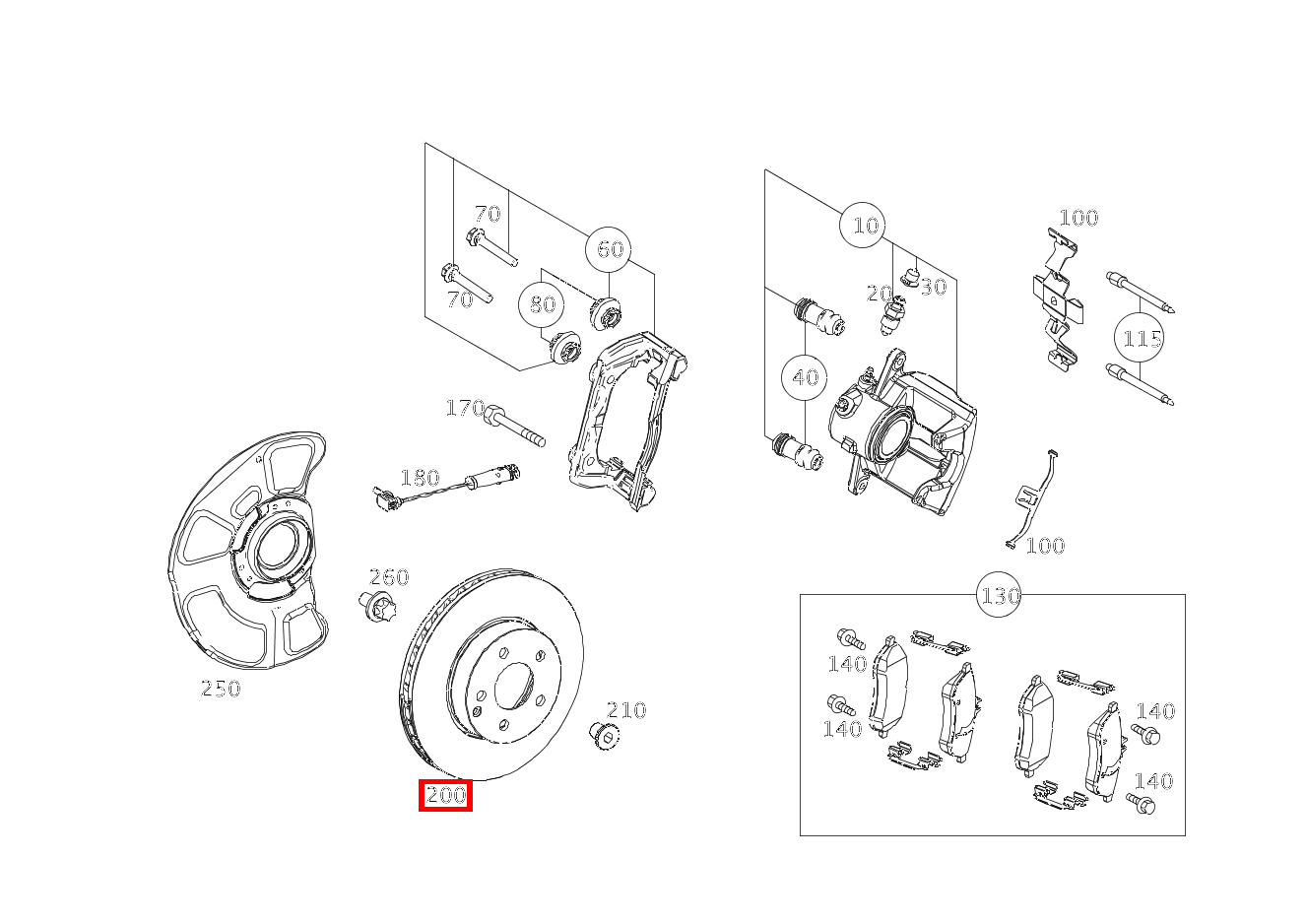 Bremsscheibe belüftet Vorne Rechts E250CDI BE 212